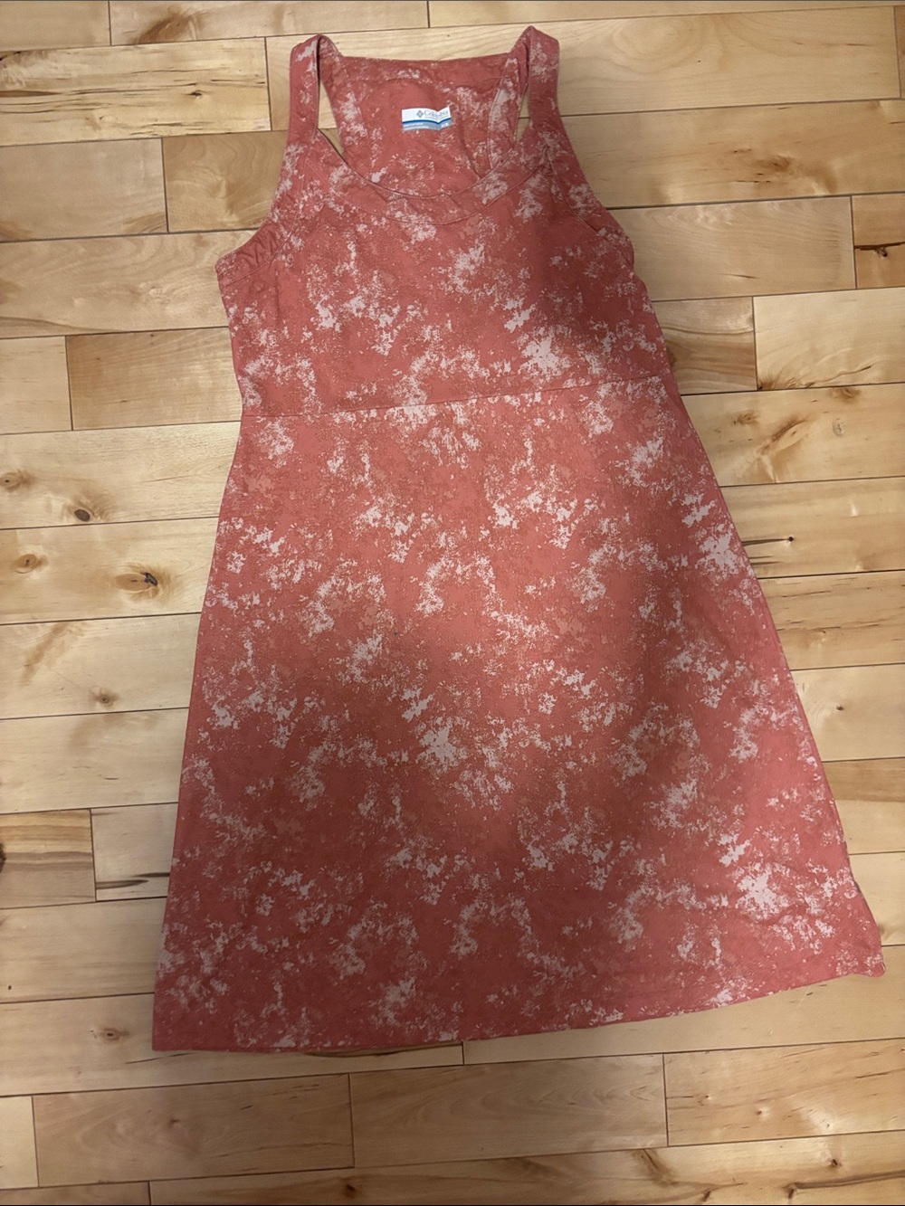 Columbia Coral Pink Marble-Print Tank Dress